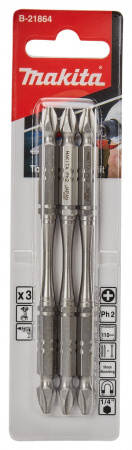 Насадка двусторонняя Silver Torsion, PH2, 110 мм, E-form (MZ), 3 шт Makita B-21864