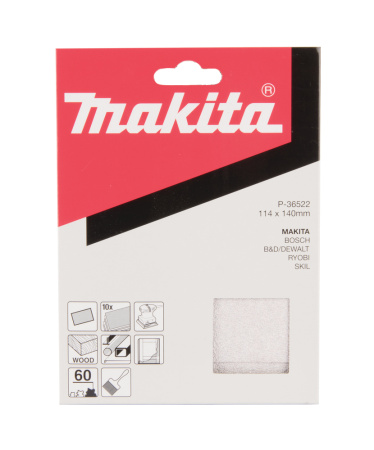 Шлифовальная бумага 114х140 мм, K60, белая, 10 шт. Makita P-36522