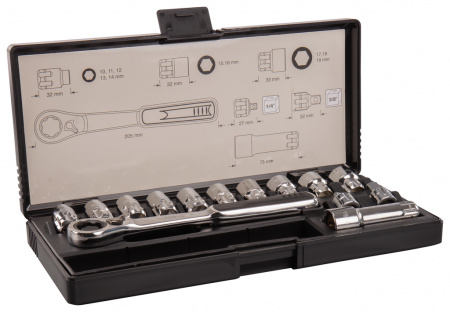 Набор ключей и проходных головок 14 предметов Makita B-65595