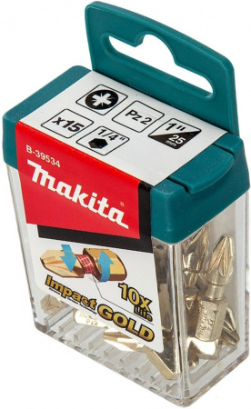 Набор насадок Impact Gold PZ2, 25 мм, C-form, 15 шт Makita B-39534