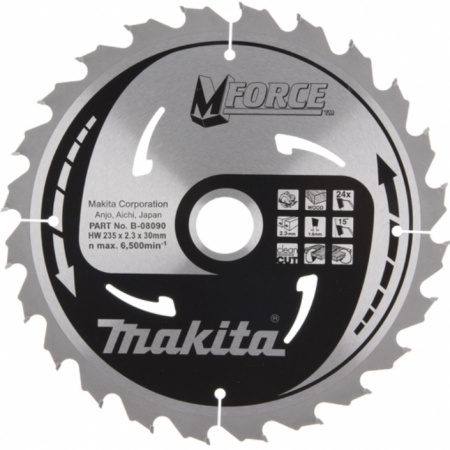 Диск пильный по дереву, 235x2.3x30 мм, 24T, 15G, M-Force Makita B-31407