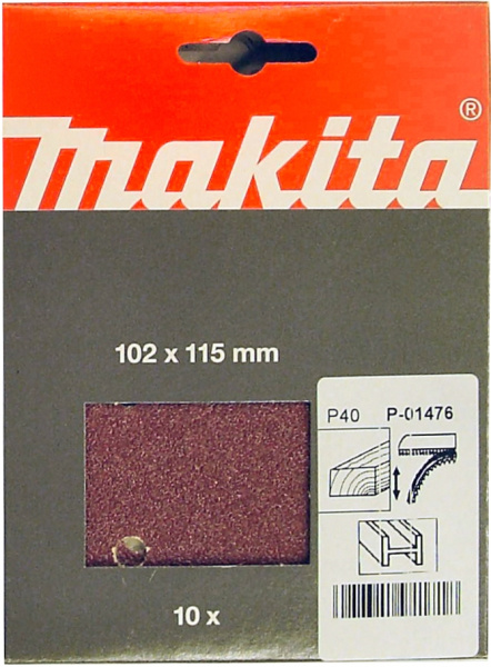 Шлифовальная бумага на липучке 115х102 мм, К40, красная, 10 шт. Makita P-01476