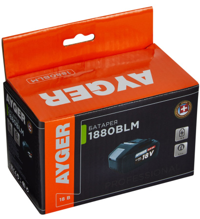 Аккумулятор Li-Ion, 18 В, 8.0 Ач AYGER 1880BML