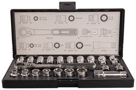 Набор ключей и проходных головок 21 предмет Makita B-65604